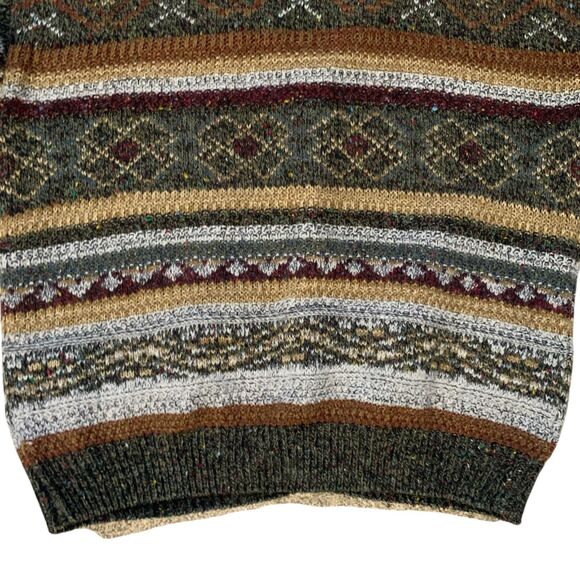 Vintage Prima Maglia Cardigan Mens LG Striped Grandpa Dad Wool Blend 90s Sweater - Picture 15 of 16